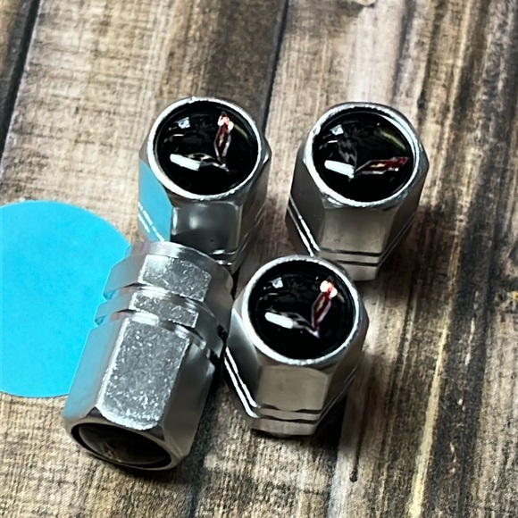 5for$10 Silver Corvette Stem caps Tire Stem Valve Caps Car Accessories NWT - Picture 4 of 4